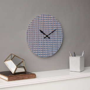 Modern mosaic geometric abstract pattern 1298 large clock
