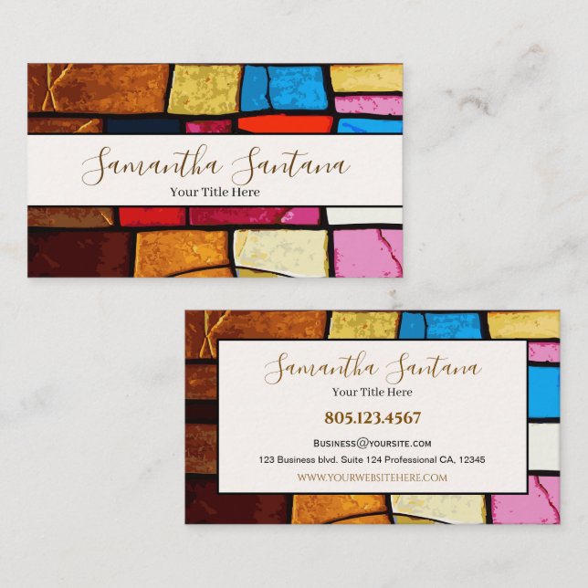 Modern Mosaic Tile Business Card (Front/Back)