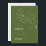 Modern Moss Green Botanical Floral Illustration Save The Date<br><div class="desc">Modern, simple & clean: This moss green save the date card features my hand drawn leaves illustration on the front and minimal text. Customization of this save the date template is easy to make it uniquely your own. I chose a simple custom colour palette in elegant moss green for this...</div>