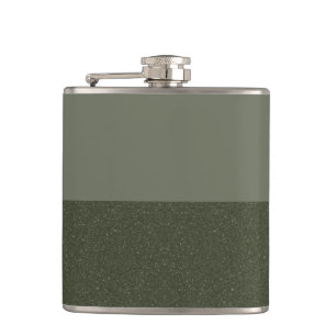 Modern Moss Green Colorblock Flask – Customizable