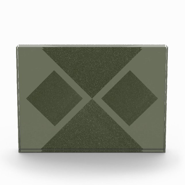 Modern Moss Green Diamond Photo Block (Front)