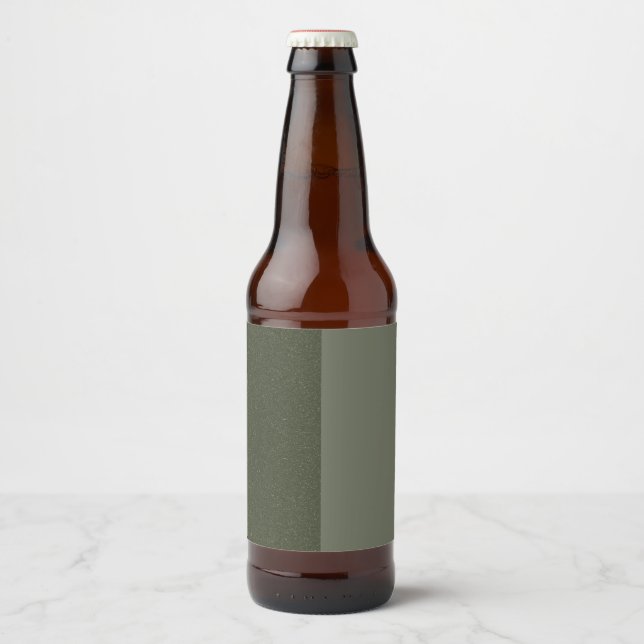 Modern Moss Green Dual-Tone Bottle Label - Custom (Front)