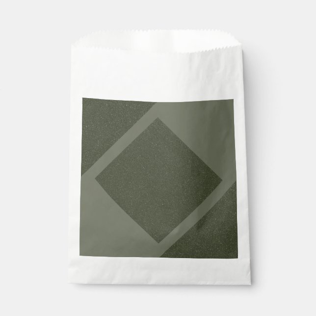 Modern Moss Green Favour Bag Design (Front)