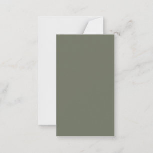 Modern Moss Green Flat Note Card – Customizable