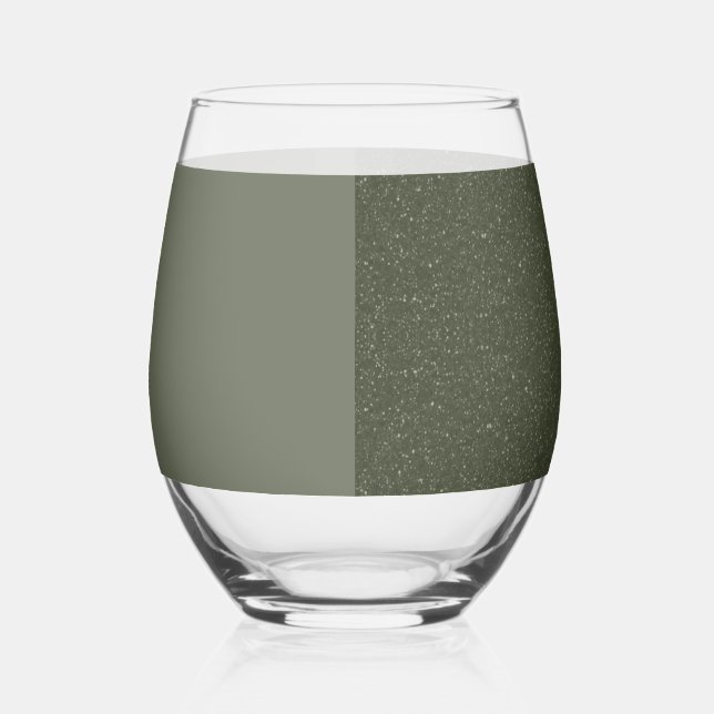 Modern Moss Green Glass Set – Customizable (Left)