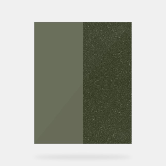 Modern Moss Green Panel Acrylic Sign – Customize (Front)