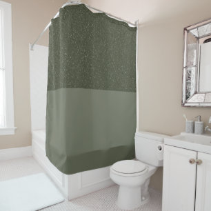 Modern Moss Green Shower Curtain Duo – Customize