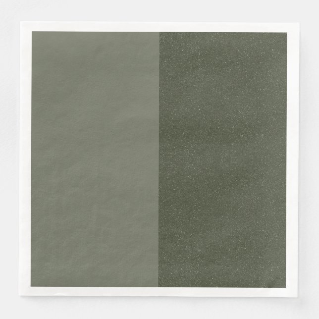 Modern Moss Green Split Design Napkin – Customize (Front)