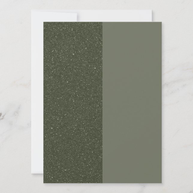 Modern Moss Green Split Flat Card – Customizable (Front)