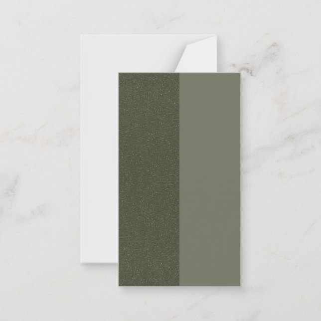 Modern Moss Green Split Flat Card – Customizable (Front)