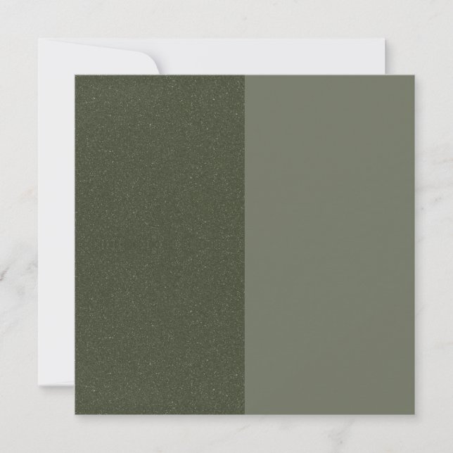 Modern Moss Green Split Flat Card – Customizable (Front)