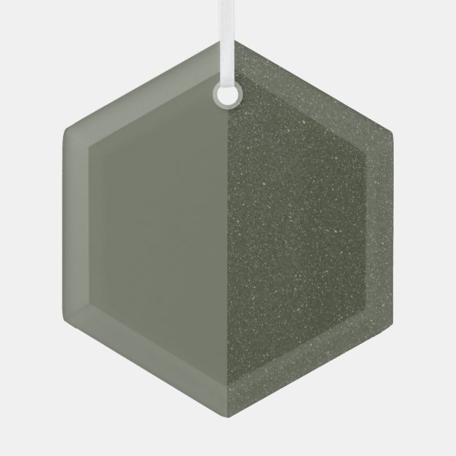 Modern Moss Green Split Ornament – Customizable (Front)