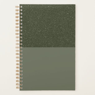 Modern Moss Green Textured Planner – Customizable