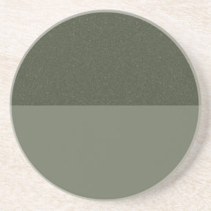 Modern Moss Green Two-Tone Sandstone Coaster