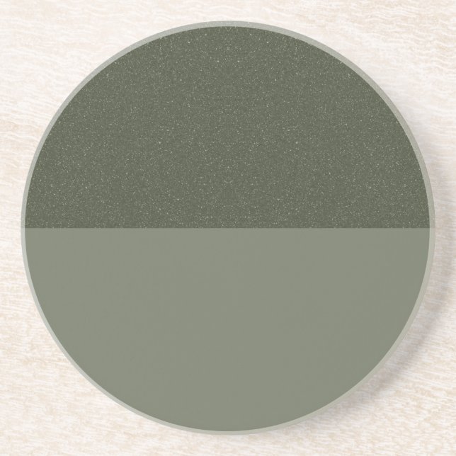 Modern Moss Green Two-Tone Sandstone Coaster (Front)