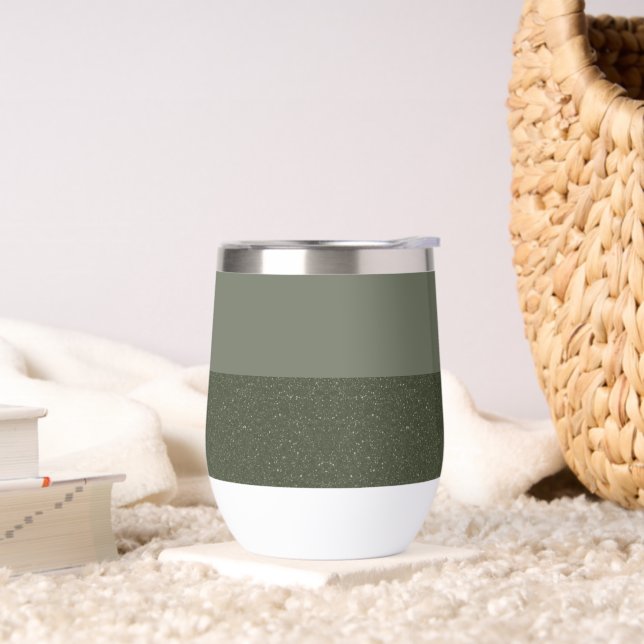 Modern Moss Green Two-Tone Tumbler – Customizable (Living Room)