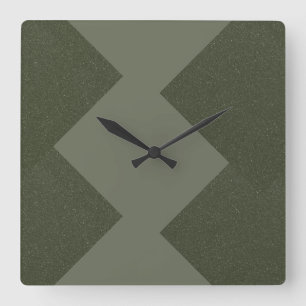 Modern Moss Green Zigzag Wall Clock