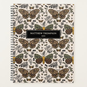 Modern Moth Wildflowers Abstract Pattern Planner