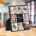 Modern Mother 8 Photo Collage Elegant Script  Plaque<br><div class="desc">This 8-photo collage pink modern plaque features the heartfelt message, "We love you mommy" in elegant script typography and a simple heart. An ideal gift for your mom on Mother's day, Christmas or her birthday. It can be personalized with 8 family photos and your own message and names, transforming it...</div>
