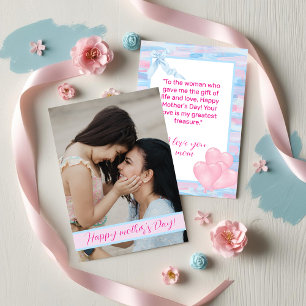 Modern Mother’s Day with Custom Photo & Text Holiday Card