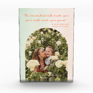 Modern Mother's Day Elegant Arch Watercolor Quote Photo Block
