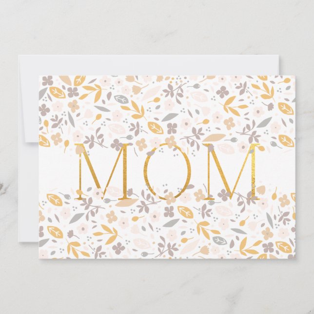Modern Mothers day Gold Foil MOM Floral Confetti (Front)