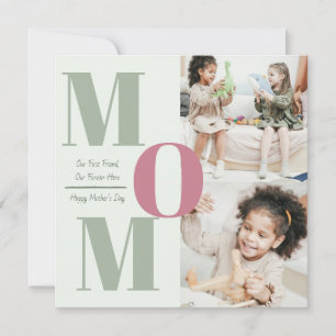 "Modern Mother's Day Photo Collage   MOM Letters - Holiday Card