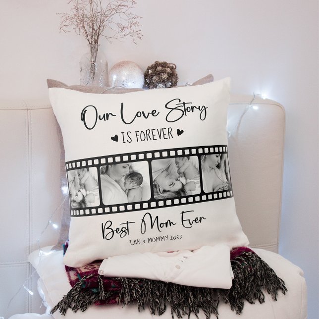 Modern Mothers Day Photo Collage Throw Pill Pillow (Creator Uploaded)