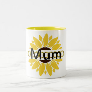 Modern Mother's Day Sunflower Two-Tone Coffee Mug