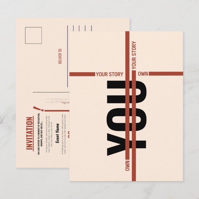 Modern Motivational Event Invitation Card | Semina (Front/Back)