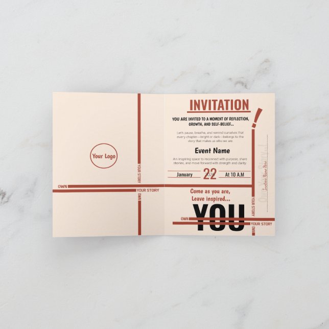 Modern Motivational Event Invitation Card | Semina (Inside)