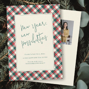 Modern Motivational New Year Business Logo Photo Holiday Card