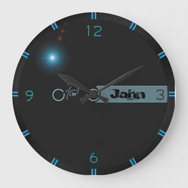 Modern moto futuristic large clock (Front)