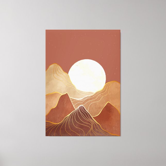 Modern mountain art canvas print (Front)