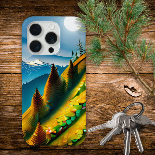 Modern Mountain Landscape  iPhone 15 Pro Case