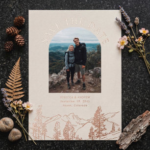 Modern Mountain Outdoors Wedding Save The Date