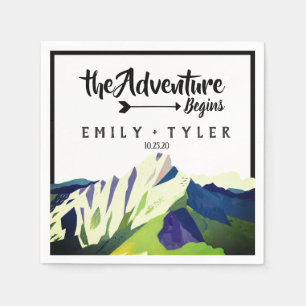 Modern Mountain Woodland Forest Wedding Custom Napkin