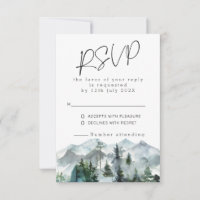 Modern Mountains Wilderness Wedding RSVP
