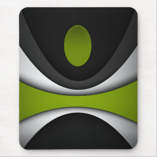 Modern mousepad, black, grey, green, abstract mouse pad