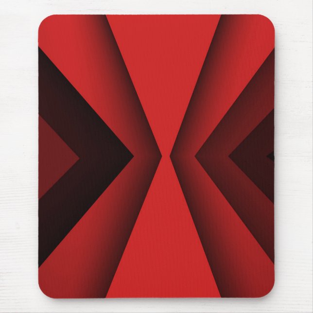 Modern mousepad, black, red, abstract, geometric mouse pad (Front)