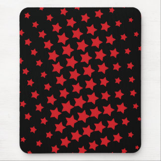 Modern mousepad, black, red, abstract, stars mouse pad