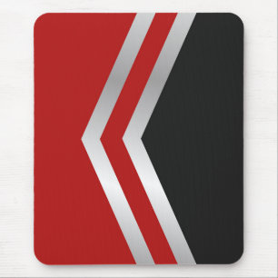 Modern mousepad, black, red, gray, white, abstract mouse pad