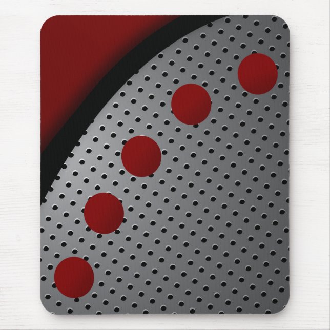 Modern mousepad, black, red, grey, abstract mouse pad (Front)