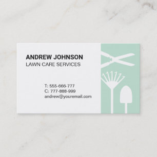 Modern Mowing Tools Lawn Care Business Card