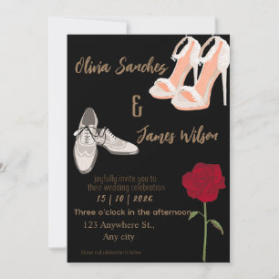 Modern Mr and Mrs wedding gold Invitation