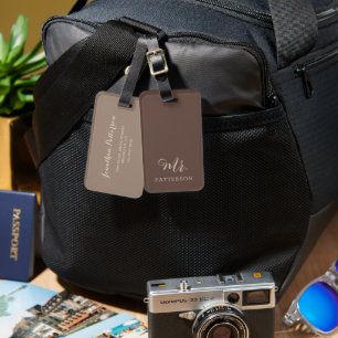 Modern Mr Groom Husband Wedding Couples Luggage Tag