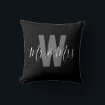Modern Mr Mrs Black White Monogram Throw Pillow<br><div class="desc">Add a personal touch to your space with this stylish home décor Modern Black and White Monogram Throw Pillow featuring a monogrammed initial and Mr & Mrs. Easily customizable to display your own name and initial,  it's the perfect blend of comfort and personalization for your home!</div>