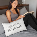 Modern Mr & Mrs Monogram Pillow<br><div class="desc">Customize this modern "Mr. & Mrs." pillow with your own text.</div>