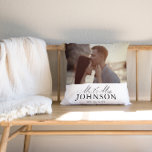 Modern Mr & Mrs Wedding Photo Throw Pillow<br><div class="desc">Customize this modern "Mr. & Mrs." wedding photo pillow with your own photo and text. Makes a great gift!</div>