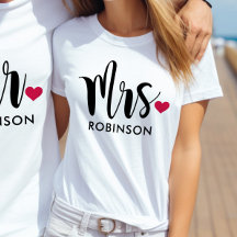 Modern Mrs Calligraphy Heart Monogram